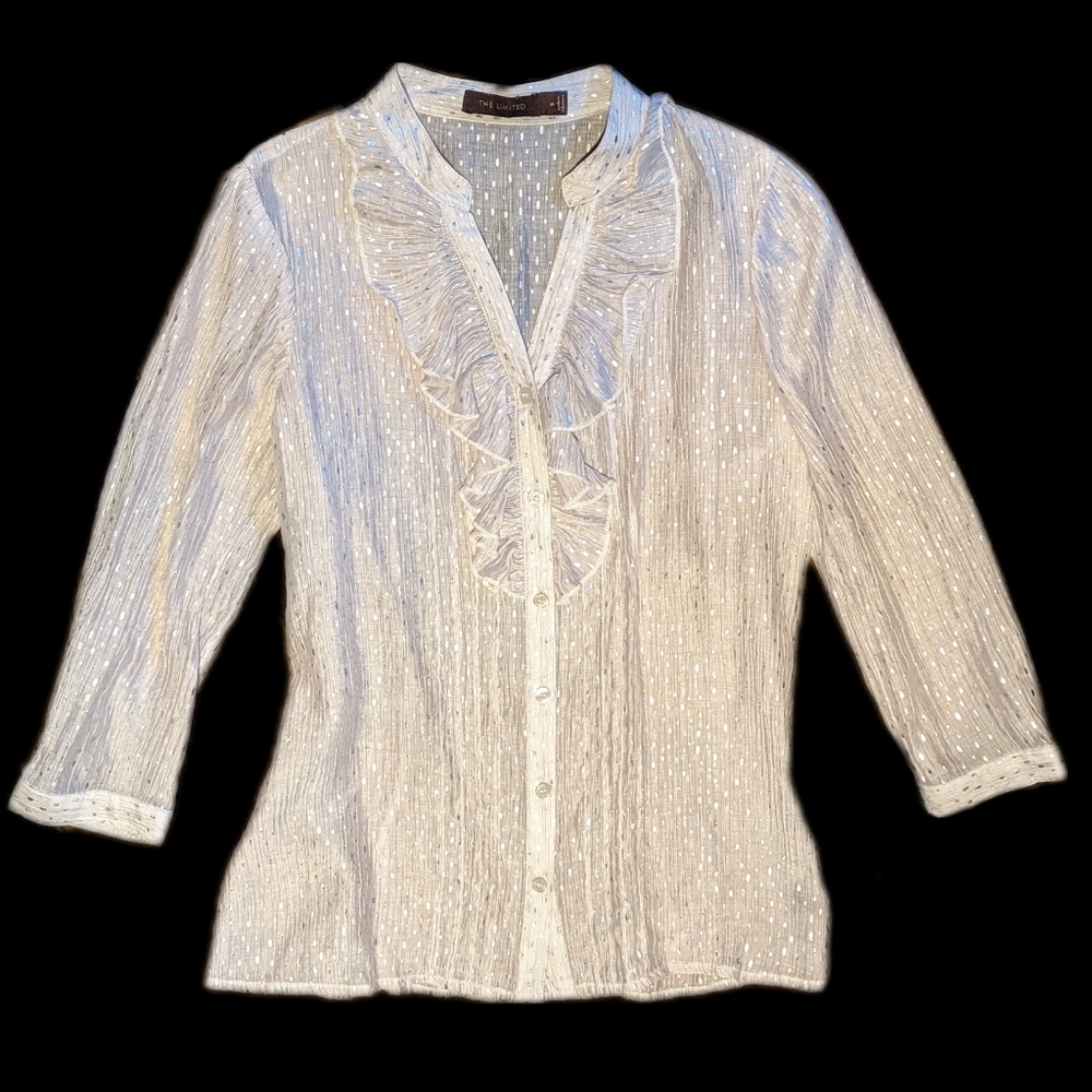 THE LIMITED silver polka ⚪dotted blouse